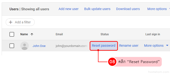 google workspace click reset password
