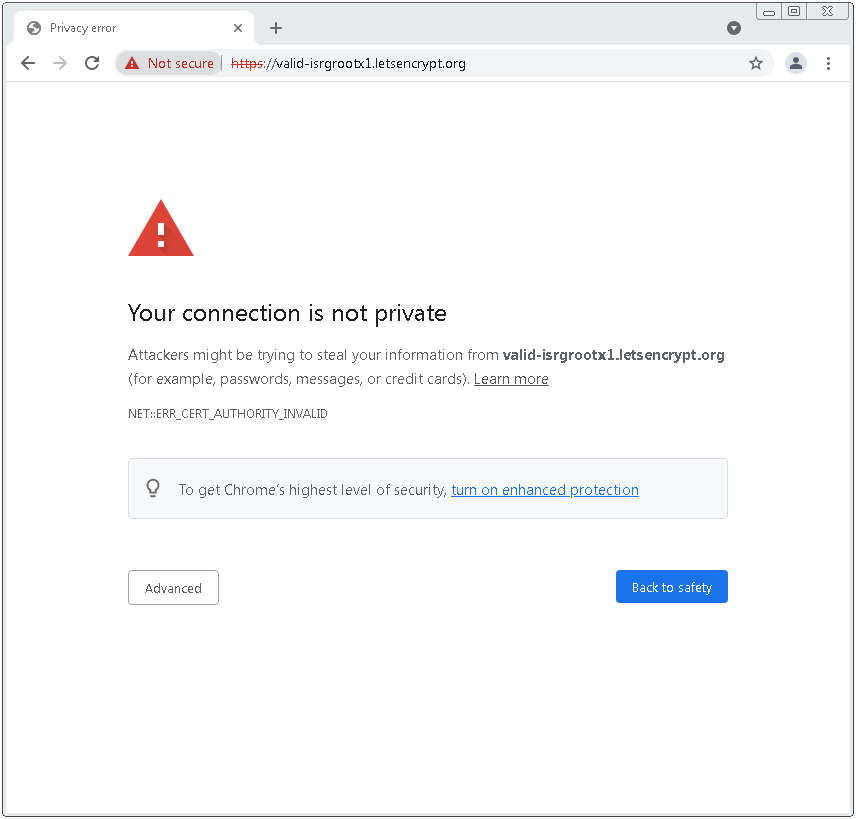 Your connection is not private