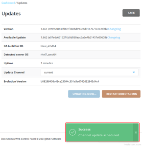วิธีอัปเดตเวอร์ชัน DirectAdmin - Knowledge Base