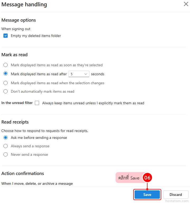 How to Set Up Mark as Read in Outlook Web