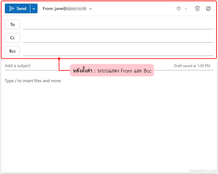 How to Always Display From and Bcc in Outlook Web