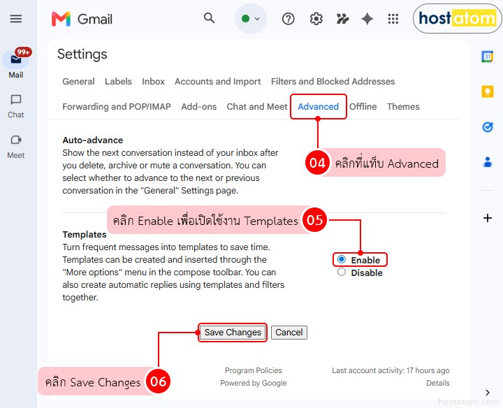 How to create automatic reply messages in gmail using templates