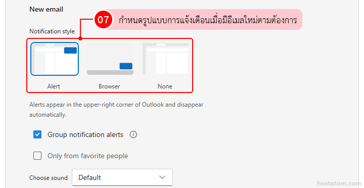 how to set up email notifications in outlook web